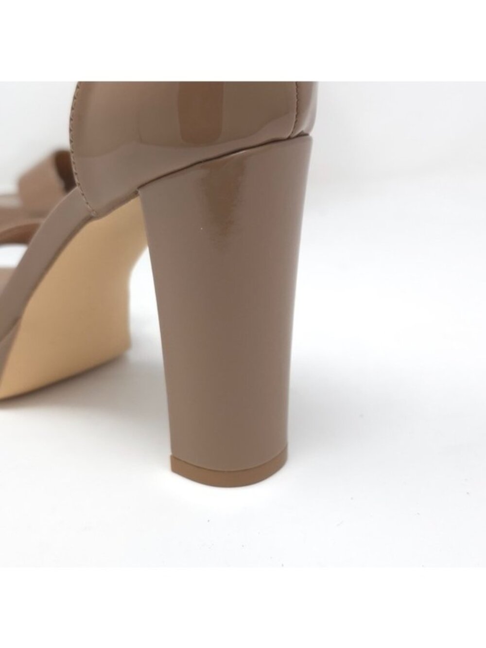 Nine West Elope Metallic Embossed Platform Heels Beige 6 Medium - Picture 7 of 9